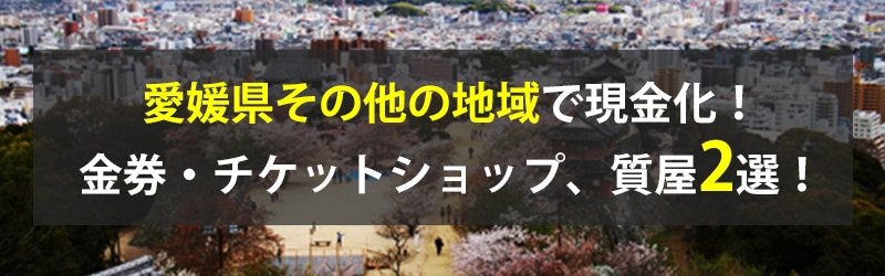 愛媛県その他の地域で現金化!愛媛県その他の地域の金券・チケットショップ、質屋2選!