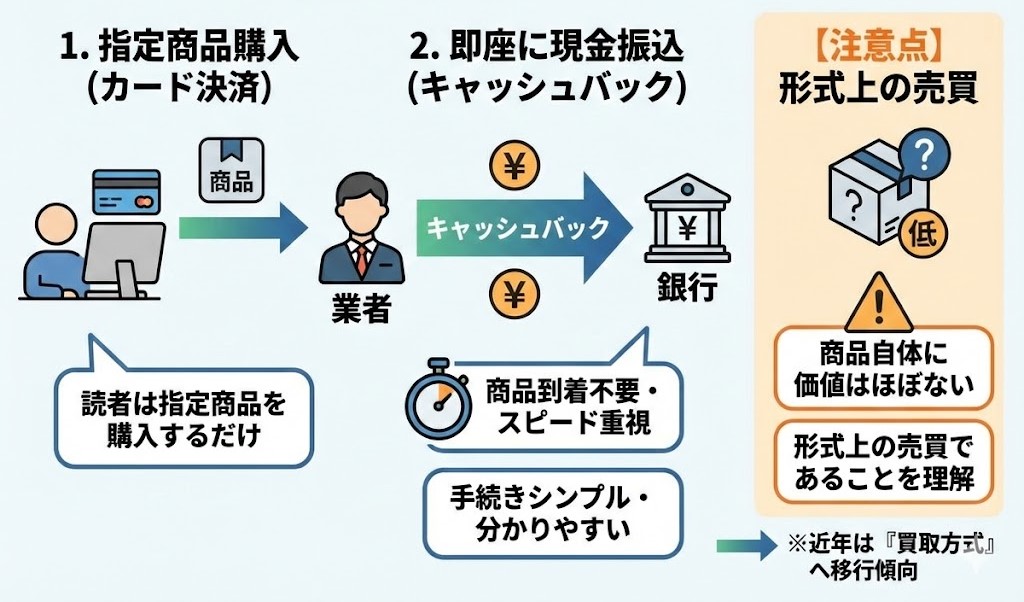 キャッシュバック方式の図解