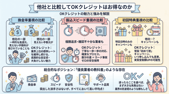 他社と比較してOKクレジットはお得なのか