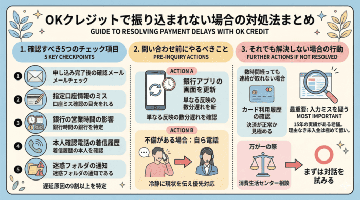 OKクレジットで振り込まれない場合の対処法まとめ