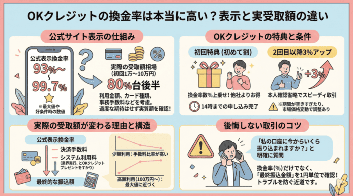 OKクレジットの換金率は本当に高い？表示と実受取額の違い