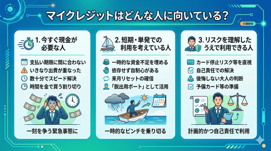マイクレジットはどんな人に向いている？