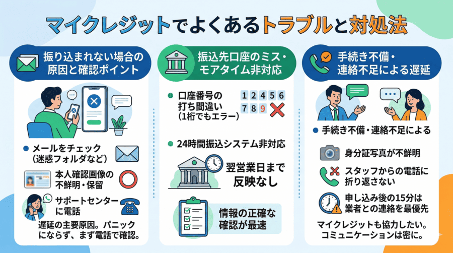 マイクレジットでよくあるトラブルと対処法
