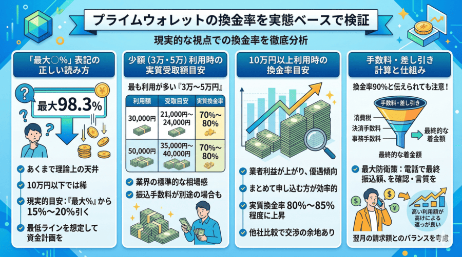 プライムウォレットの換金率を実態ベースで検証