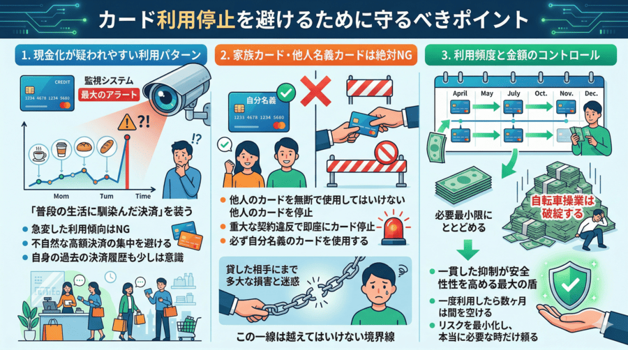 カード利用停止を避けるために守るべきポイント