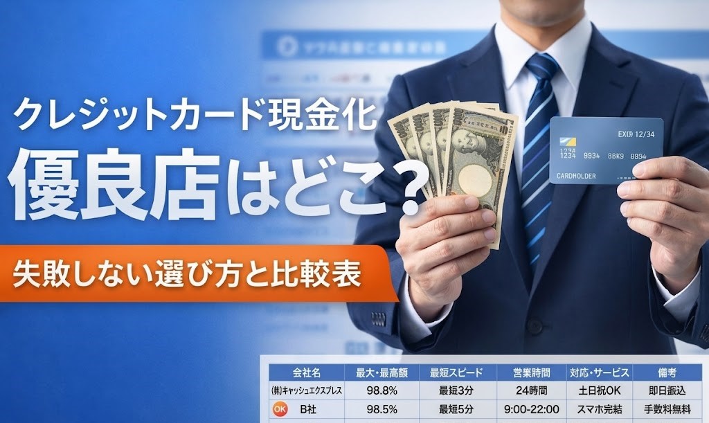 クレジットカード現金化の優良店一覧【徹底比較】診断・シミュレーションで最適な業者がわかる